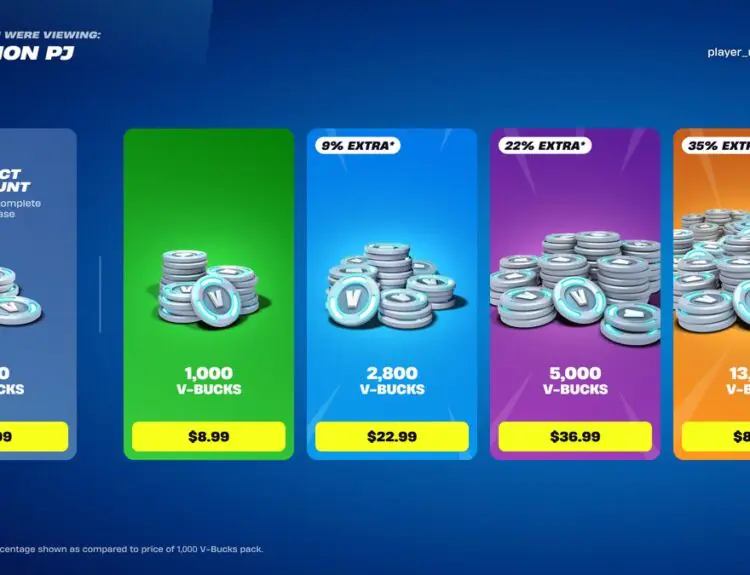 Fortnite Finally Adds Exact V-Bucks Purchases After Years of Player Requests