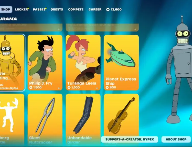 Futurama Fortnite Skins Return After Year Long Absence In Item Shop
