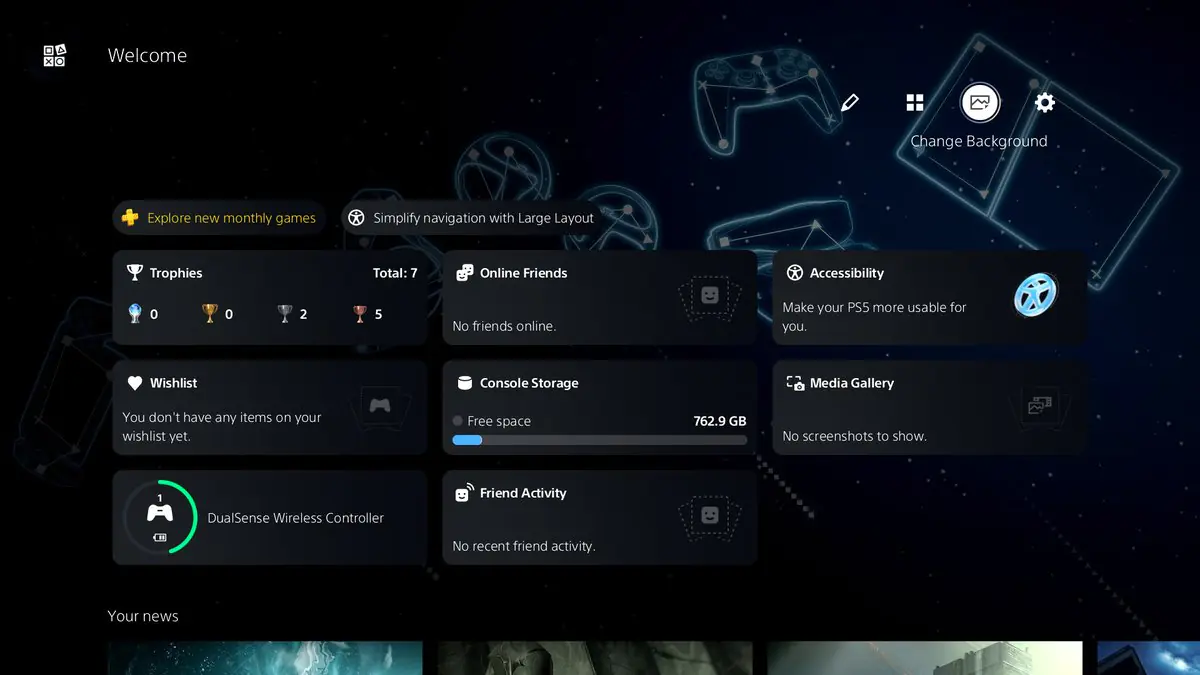 Sony Finally Lets PS5 Players Customize Welcome Hub Backgrounds But Gamers Want More