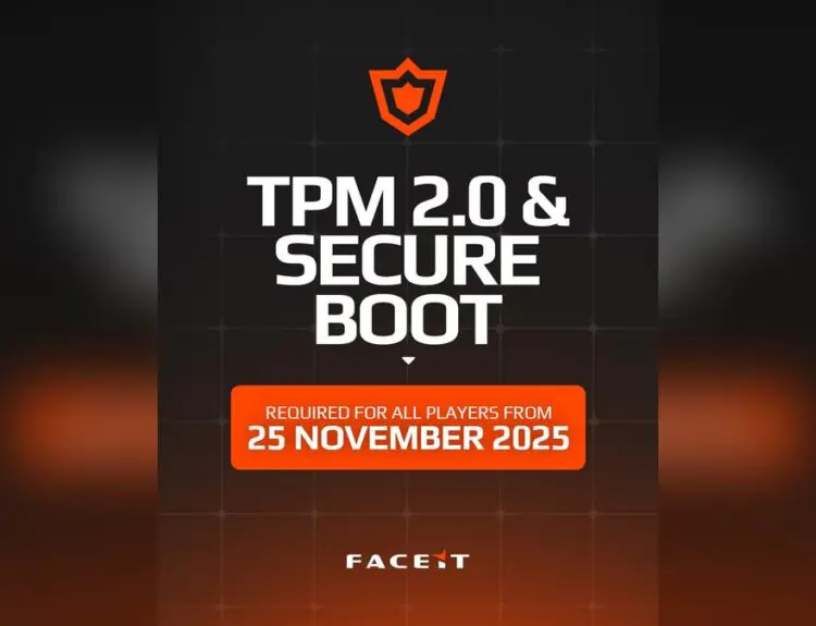 FACEIT's Big Security Move: TPM 2.0 and Secure Boot Required Soon