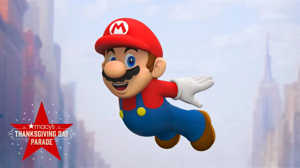 Mario Balloon Flying High at Macy's Thanksgiving Day Parade for 40th Anniversary
