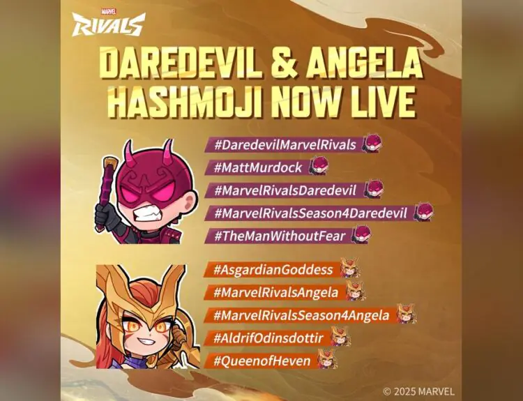 Marvel Rivals Drops Angela & Daredevil Hashmojis With Epic Keychain Giveaway
