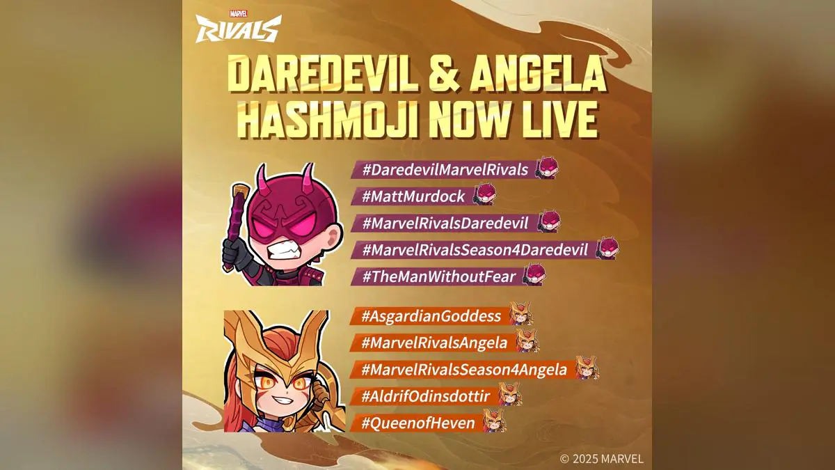 Marvel Rivals Drops Angela & Daredevil Hashmojis With Epic Keychain Giveaway