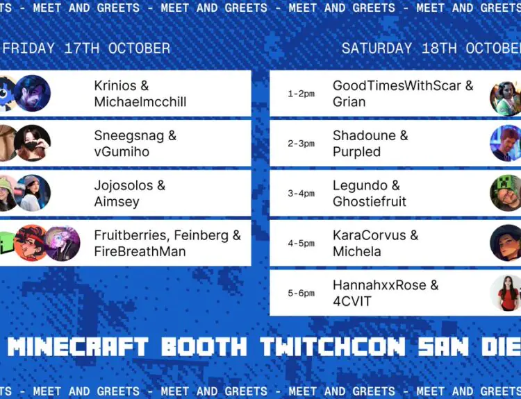 Minecraft Championship Reveals Epic TwitchCon Meet & Greet Schedule