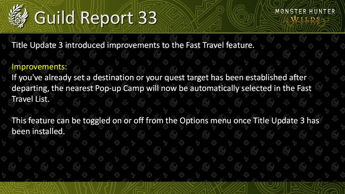 Monster Hunter Wilds Gets Smarter Fast Travel in Title Update 3