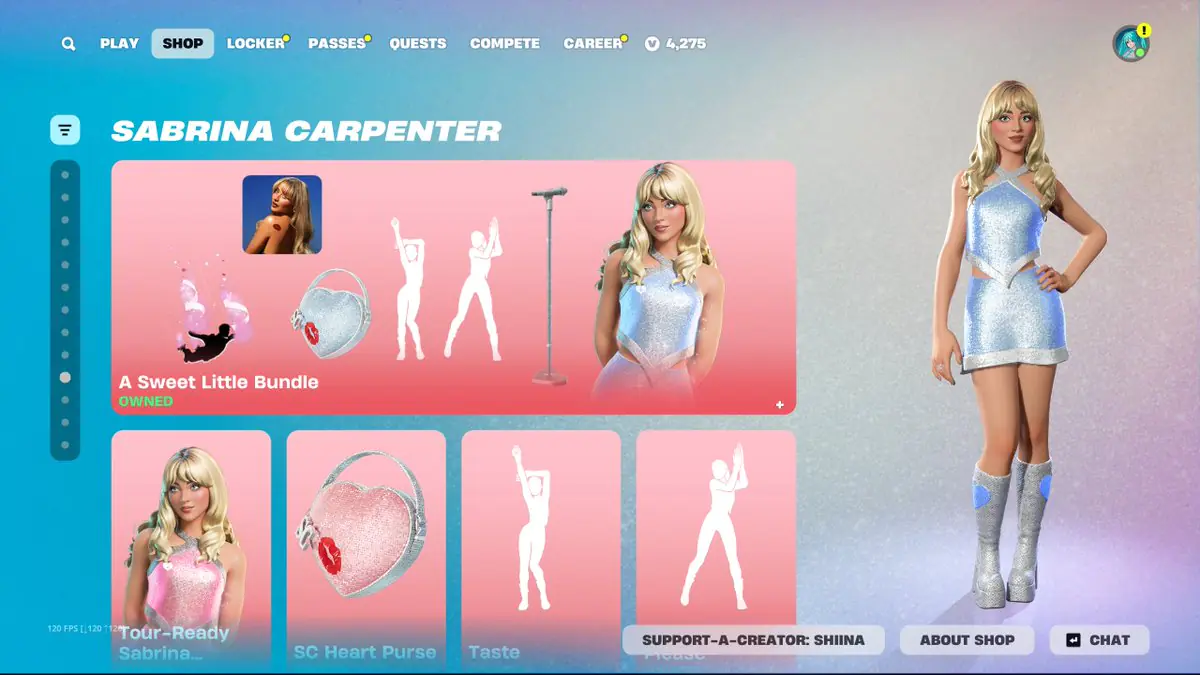 Sabrina Carpenter Returns to Fortnite Item Shop With Free Bonus