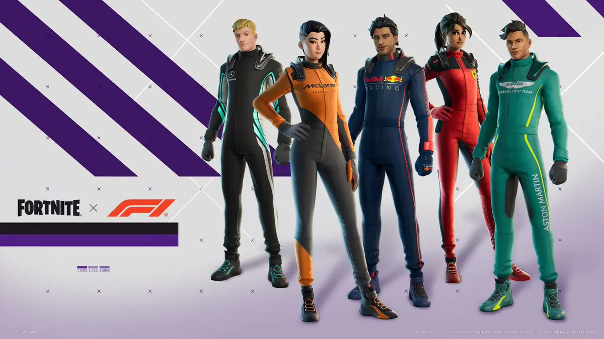 Fortnite Finally Drops Formula 1 Skins and Gamers Are Going Wild