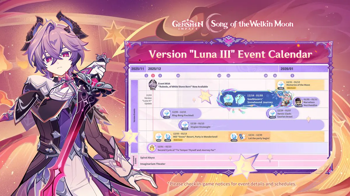 Genshin Impact's Luna III Event Calendar Sparks Major Player Backlash