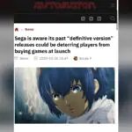 Sega Finally Admits Their Definitive Edition Strategy Is Hurting Game Sales