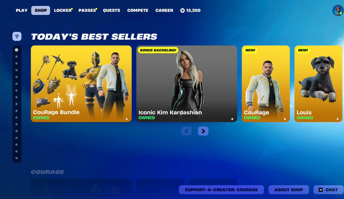 CouRageJD’s Fortnite Icon Skin Tops Shop, Beating Kim Kardashian