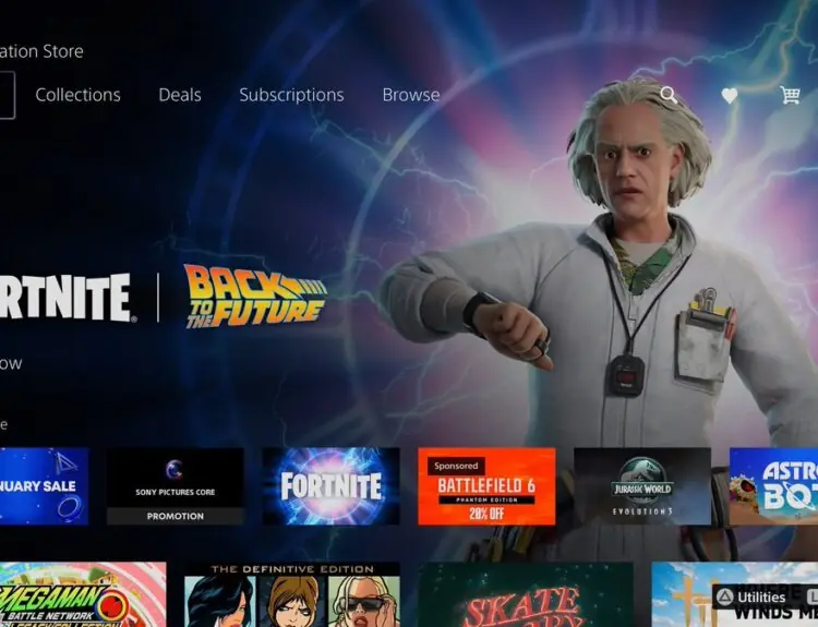 Fortnite's Doc Brown Skin Leaks Early on PlayStation, Gamers React