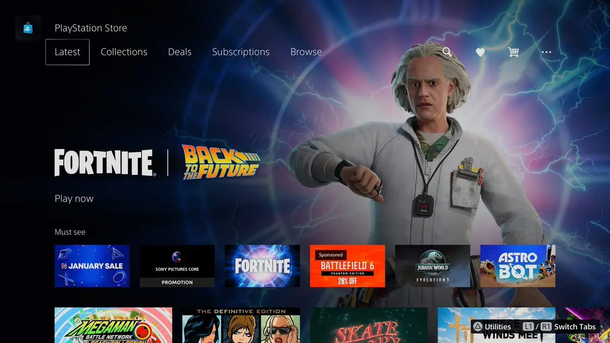 Fortnite's Doc Brown Skin Leaks Early on PlayStation, Gamers React