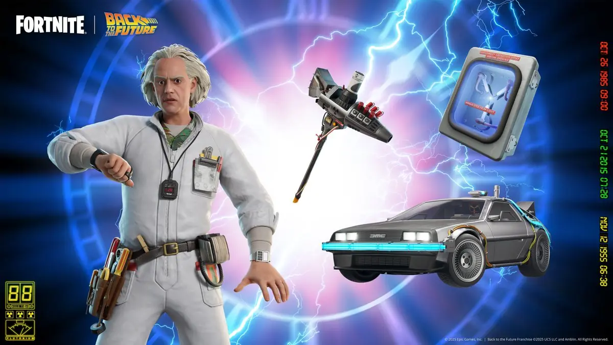 Fortnite's Latest Crossover is Heavy: Doc Brown and the DeLorean Time Machine Arrive