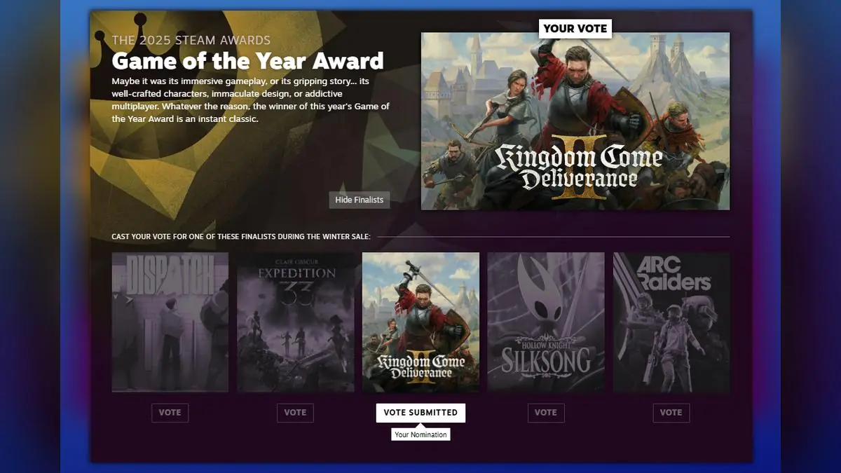 Kingdom Come Deliverance 2 Devs Joke About Steam Awards, Players React