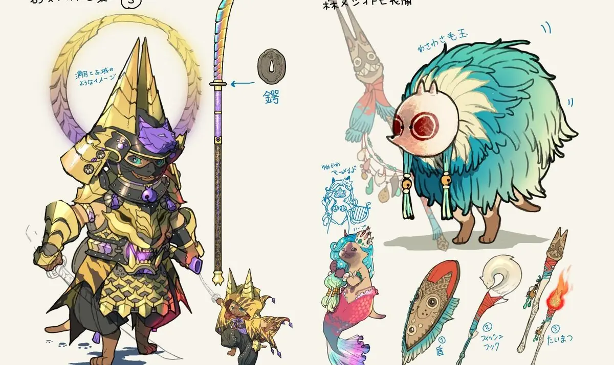 Monster Hunter Wilds Shows Off Early Palico Armor Designs, Fans Want Mermaid Gear