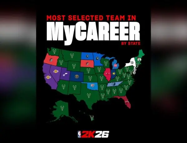 NBA 2K26 Map Reveals Which Team Every State Picks in MyCareer, Bucks Dominate