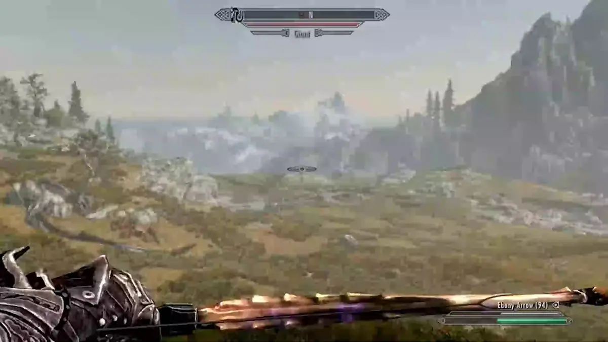 Skyrim Player Lands Insane Mile-Long Snipe on a Giant