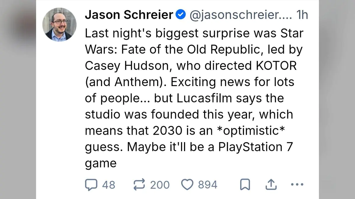 Star Wars Fate of the Old Republic Release Date Rumors Point to 2030