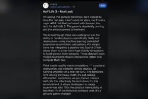 Valve's Half-Life 3 AI Physics Leak Is Probably Fake, But Gamers Want to Believe