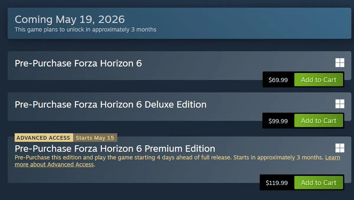 Forza Horizon 6 Early Access Costs $50 Extra, Gamers Call It a Rip-Off