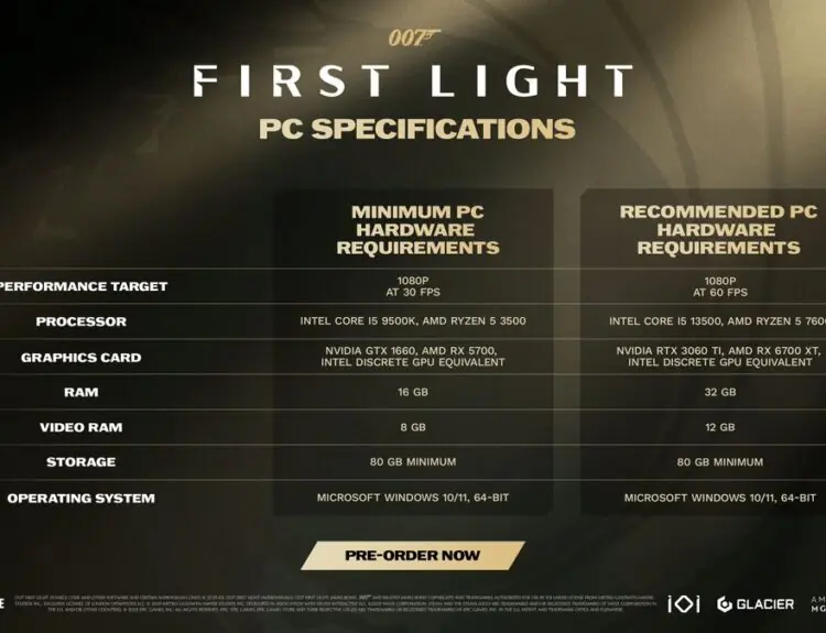 IO Interactive's 007 First Light PC Specs Spark Outrage Over 32GB RAM Demand