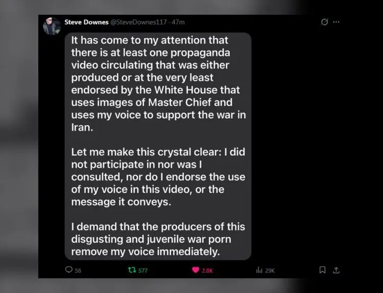 Halo's Master Chief Voice Actor Calls Out White House Propaganda