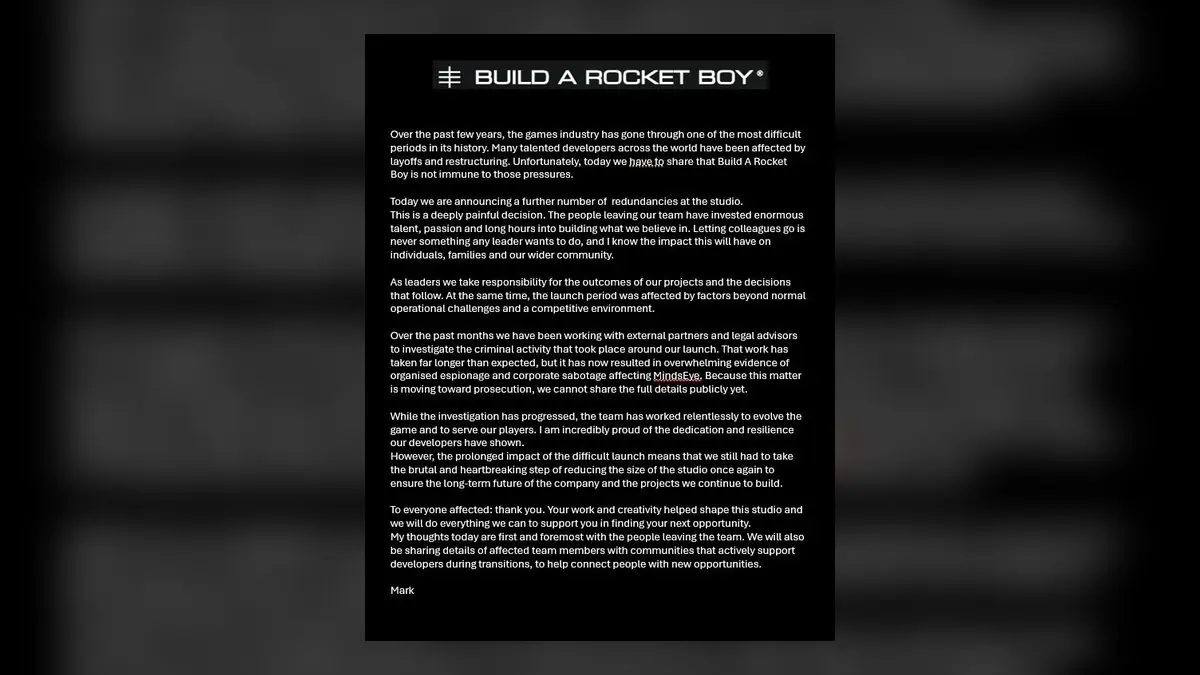 MindsEye Studio Claims Corporate Sabotage Behind Game's Failed Launch