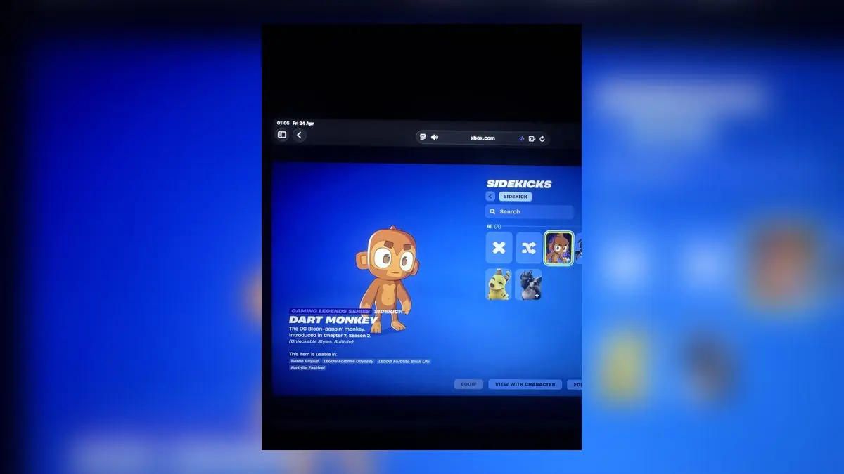 Fortnite x BTD6 Crossover Blocks Dart Monkey Name Customization