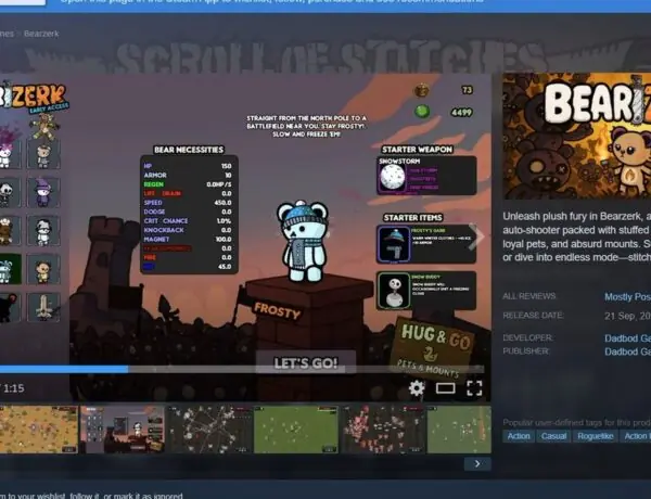 Indie Game Bearzerk Hits Steam Discovery Queue After Single Review