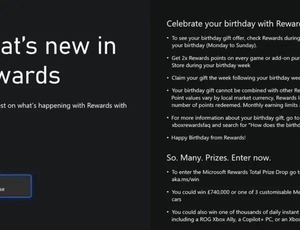 Microsoft Gives Xbox Players Double Rewards Points on Birthdays