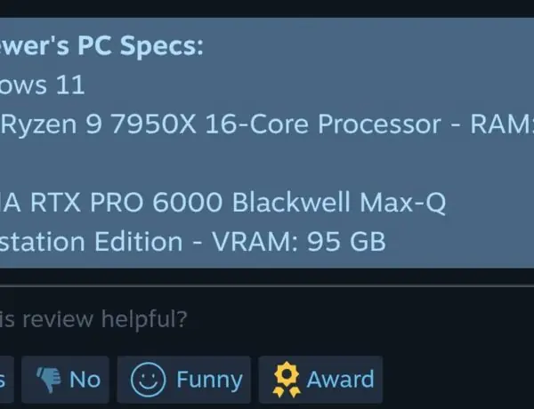 New Game's Wild Hardware Specs Leave Steam Users Stunned
