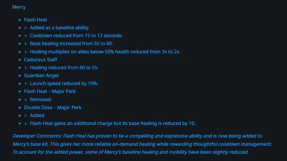 Overwatch 2 Mercy Gets Guardian Angel Changes in Latest Patch