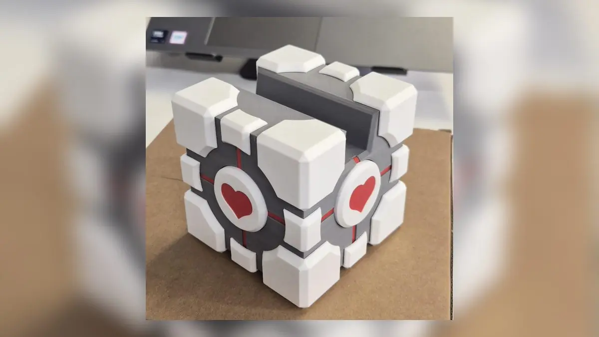 Portal Fan Creates 3D Printed Companion Cube Controller Holder