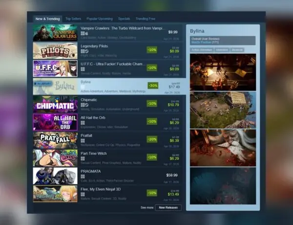 Small Team's Bylina Makes Steam's New & Trending List Alongside Major Titles